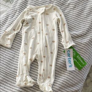 Carter's Cream Baby Footie with Snail Design
